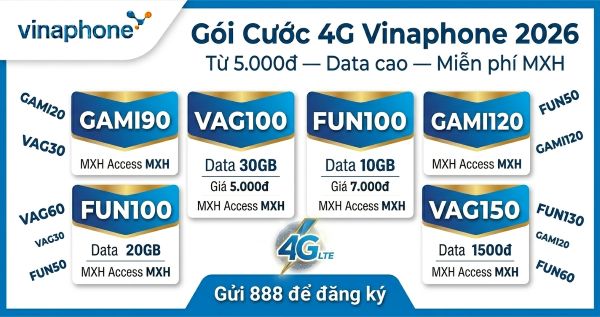 Gói Cước 4G Vinaphone – Bảng Giá & So Sánh Chi Tiết Mới Nhất