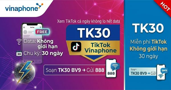 Gói Cước TikTok Vinaphone – Miễn Phí Data Xem TikTok Không Giới Hạn 2026